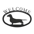 Village Wrought Iron Welcome Sign-Plaque - Dachsund-Dog WEL-241-S